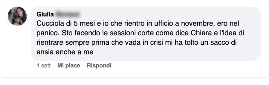 Il commento di Giulia, cucciola di 5 mesi