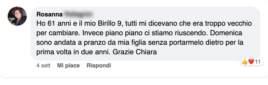 Il commento di Rosanna, 61 anni, cane di 9
